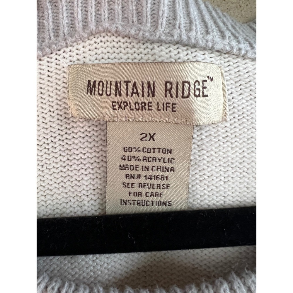 Mountain Ridge Colorblock Raglan Long Sleeve Drawstring Hem Sweater Plus Size 2X - Picture 2 of 4